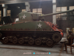 Sherman M4A3 76W with full interior Model 3D