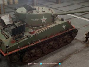 Sherman M4A3 76W with full interior 3D Model