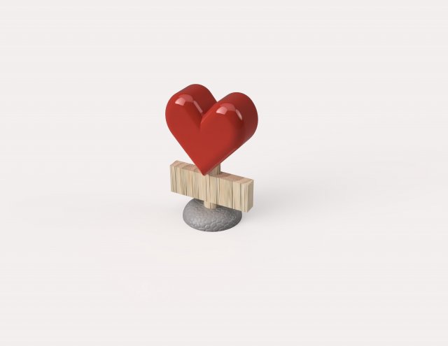 heart 3D 프린트 모델 .c4d .max .obj .3ds .fbx .stl .blend 