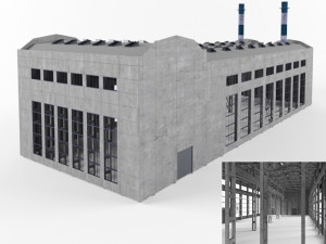 industrial factory building exterior and interior high quality 3D 모델