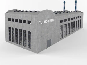 industrial factory building exterior and interior high quality 3D Model