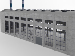 industrial factory building exterior and interior high quality 3D 模型