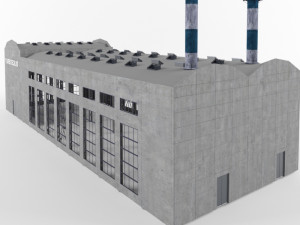 industrial factory building exterior and interior high quality 3D 模型