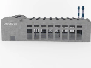 industrial factory building exterior and interior high quality 3D Model
