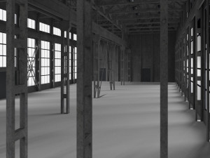 industrial factory building exterior and interior high quality 3D 模型