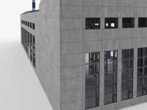 industrial factory building exterior and interior high quality 3D Model