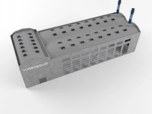 industrial factory building exterior and interior high quality 3D Model