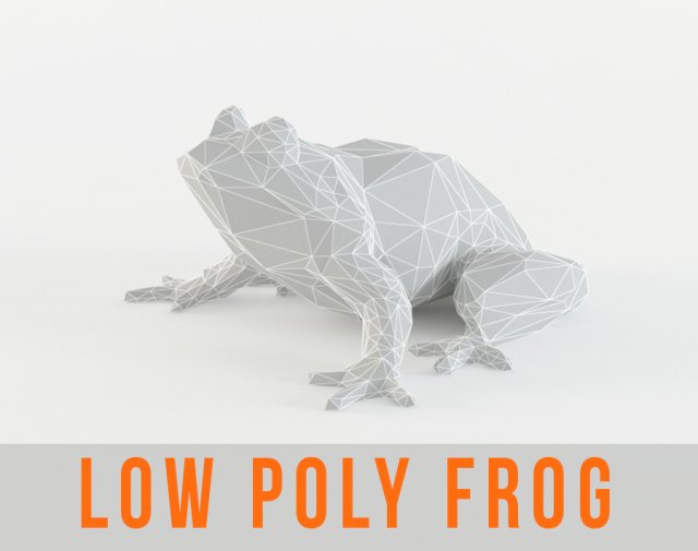 low poly frog animal - toad - paddock - batrachian low-poly 3D Модель .c4d .max .obj .3ds .fbx .stl .blend 
