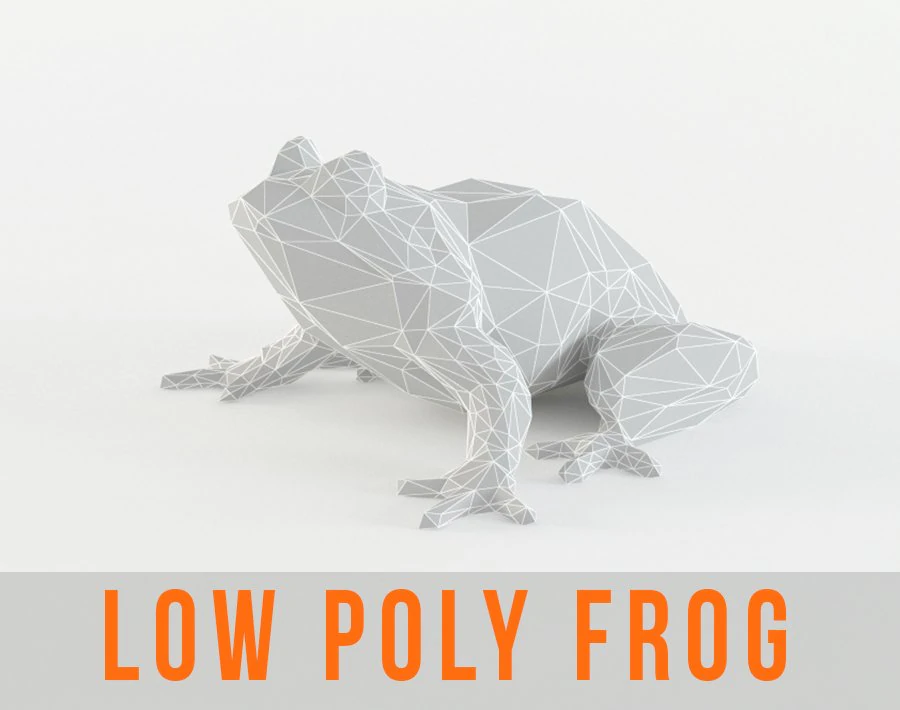 low poly frog animal - toad - paddock - batrachian low-poly 3D Model .c4d .max .obj .3ds .fbx .stl .blend 