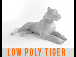 tiger and lion low poly mammal wild africa animal lowpoly low-poly 3D मॉडल