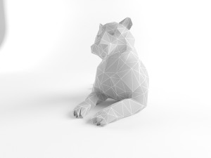 tiger and lion low poly mammal wild africa animal lowpoly low-poly 3D Model