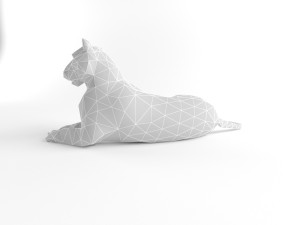 tiger and lion low poly mammal wild africa animal lowpoly low-poly 3D Model