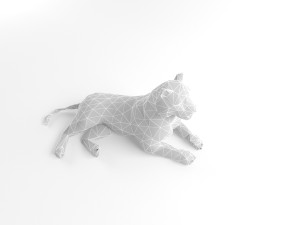 tiger and lion low poly mammal wild africa animal lowpoly low-poly 3D Model
