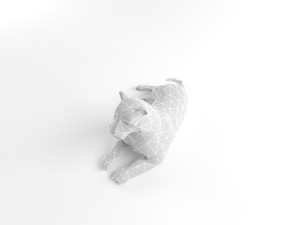 tiger and lion low poly mammal wild africa animal lowpoly low-poly 3D Model