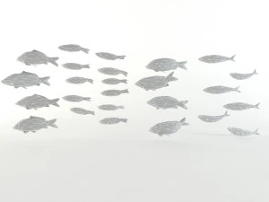 fish flock lowpoly sealife bass pollad plaice pouting fishes low-poly 3D Model