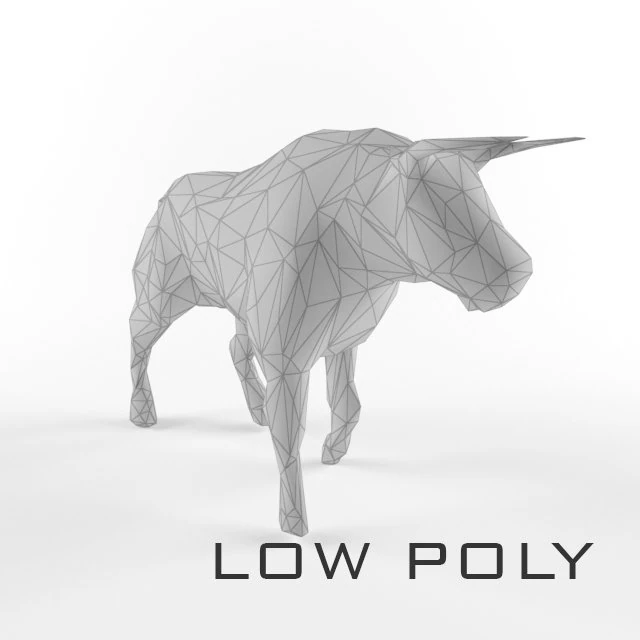 Low-Poly-Stier-Stier-Tier-Low-Poly 3D Modell .c4d .max .obj .3ds .fbx .stl .blend 