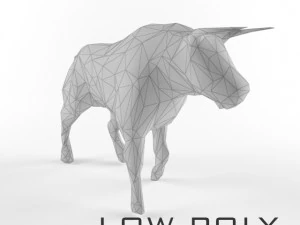 low poli byk byk zwierzę low-poly Model 3D