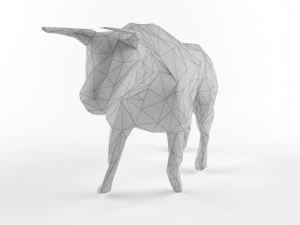 Low-Poly-Stier-Stier-Tier-Low-Poly 3D Modell