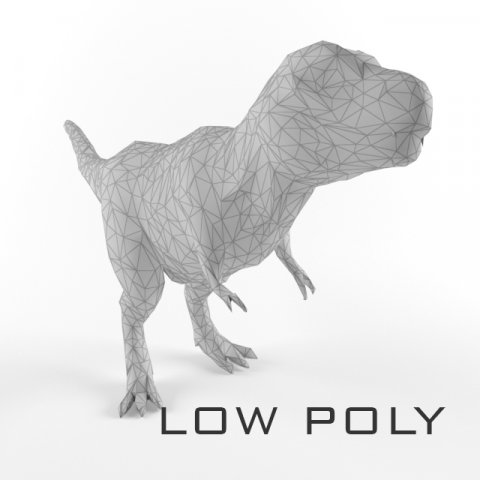low poly t rex tyrannosaurus prehistoric dinosaur low-poly 3Dモデル .c4d .max .obj .3ds .fbx .stl .blend 