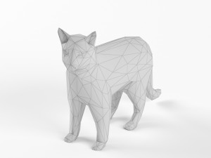 low poly cat set animal lowpoly low-poly 3D Model