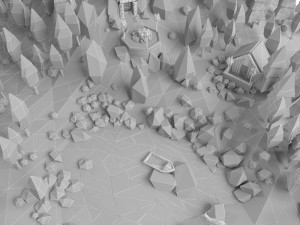 low poly lanscape mountain hill tree lake and other items low-poly 3D Модель