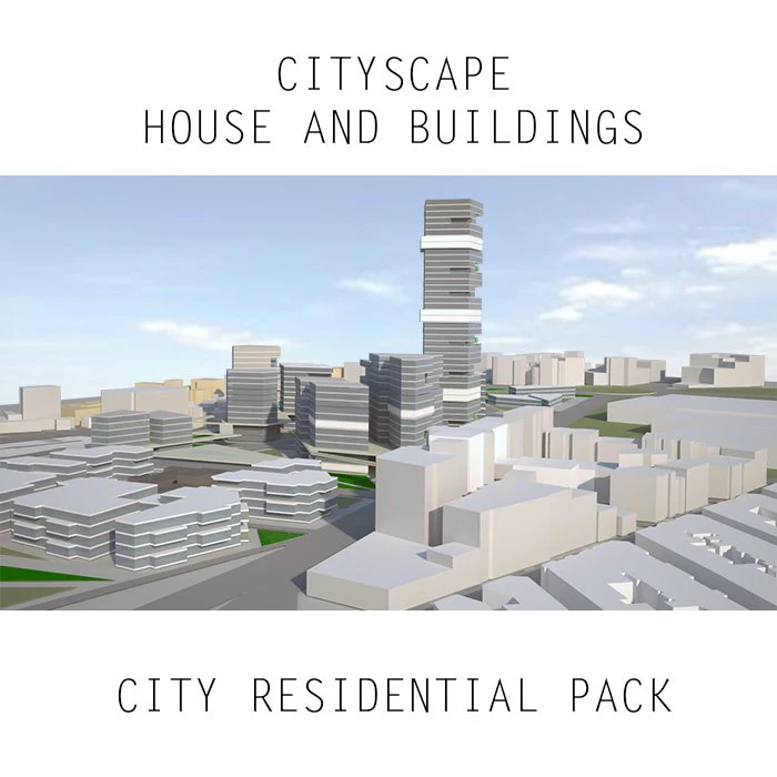 low poly city urban area - metropolitan cityscape landscape low-poly 3D Model .c4d .max .obj .3ds .fbx .stl .blend