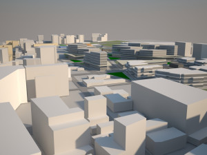 low poly city urban area - metropolitan cityscape landscape low-poly Modelo 3D