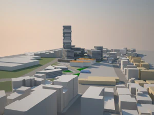 low poly city urban area - metropolitan cityscape landscape low-poly 3D Model