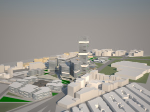 low poly city urban area - metropolitan cityscape landscape low-poly Modelo 3D