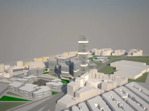 low poly city urban area - metropolitan cityscape landscape low-poly 3D Model