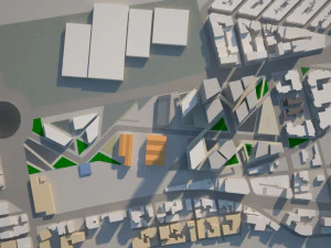 low poly city urban area - metropolitan cityscape landscape low-poly 3D Model