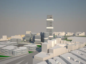 low poly city urban area - metropolitan cityscape landscape low-poly 3D Model
