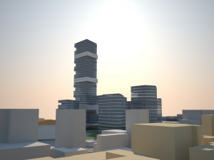 low poly city urban area - metropolitan cityscape landscape low-poly Modelo 3D