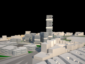 low poly city urban area - metropolitan cityscape landscape low-poly Modelo 3D