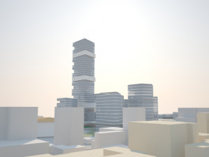 low poly city urban area - metropolitan cityscape landscape low-poly Modelo 3D