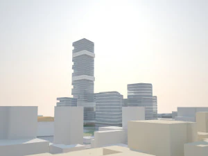 low poly city urban area - metropolitan cityscape landscape low-poly 3D Model