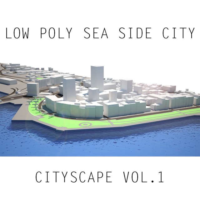 low poly cityscape landscape all buildings are 3D Модель .c4d .max .obj .3ds .fbx .stl .blend 