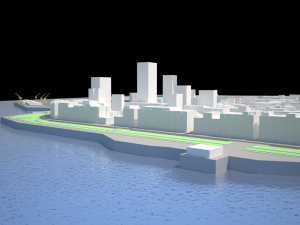 low poly cityscape landscape all buildings are 3D Модель