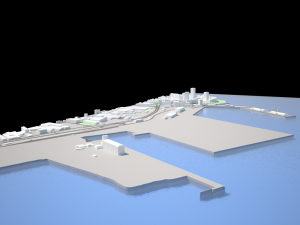 low poly cityscape landscape all buildings are 3D Модель