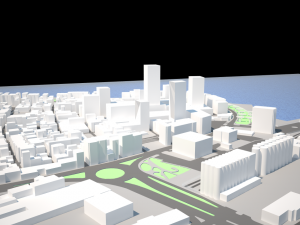 low poly cityscape landscape all buildings are 3D Модель