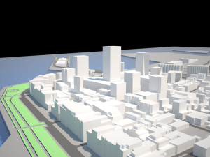 low poly cityscape landscape all buildings are 3D Модель