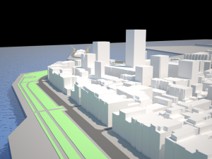 low poly cityscape landscape all buildings are 3D Модель