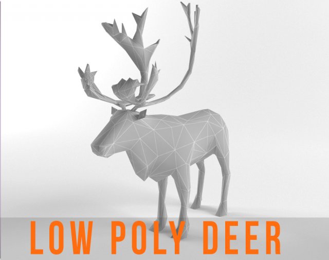 christmas deer elk moose mammal raindeer animal low poly low-poly 3D Model .c4d .max .obj .3ds .fbx .stl .blend 
