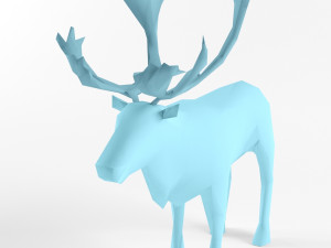 christmas deer elk moose mammal raindeer animal low poly low-poly 3D Model