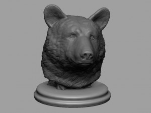 black bear bust 3Dプリントモデル