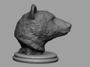 black bear bust 3Dプリントモデル