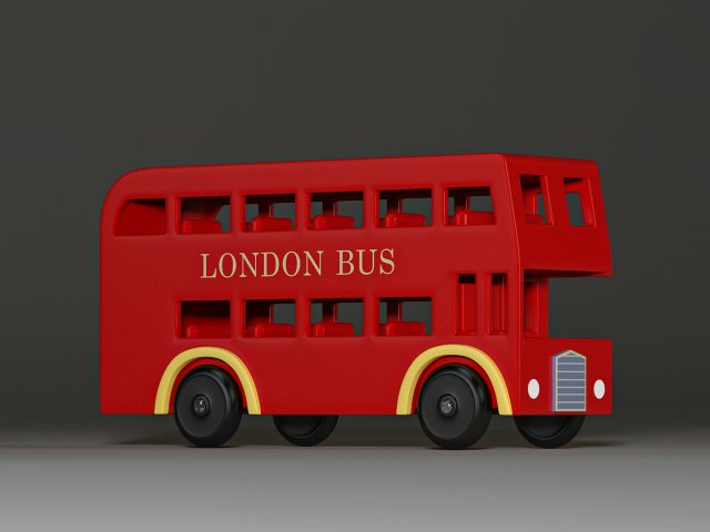 london bus a toy souvenir Model 3D .c4d .max .obj .3ds .fbx .stl .blend 