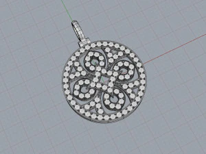Pendant with diamonds or other gemstones 3D Model