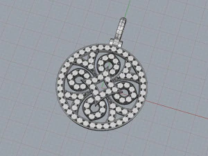 Pendant with diamonds or other gemstones 3D Model