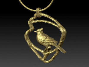 Pendant blue jay Modello 3D